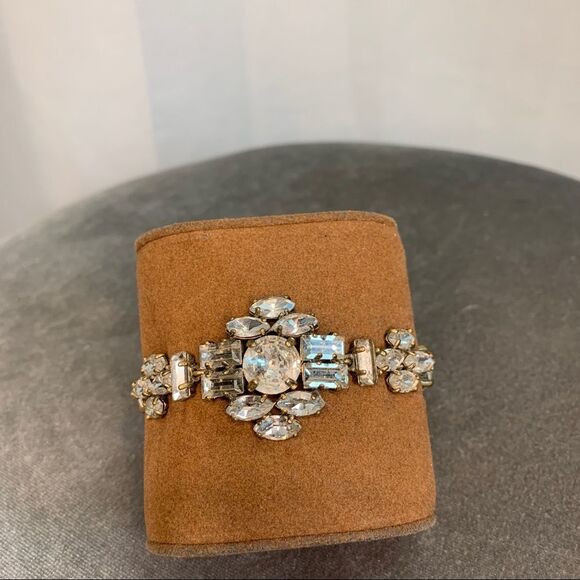 J. Crew Vintage clear crystal rhinestone bracelet - Picture 3 of 13